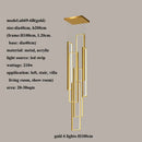 Modern gold led rectangle staircase chandelier living room light