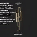 Modern gold led rectangle staircase chandelier living room light