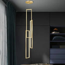 Modern gold led rectangle staircase chandelier living room light
