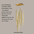 Modern gold led rectangle staircase chandelier living room light