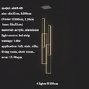 Modern gold led rectangle staircase chandelier living room light