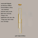 Modern gold led rectangle staircase chandelier living room light