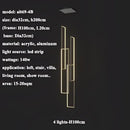 Modern gold decorbites led rectangle staircase chandelier living room