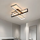 Modern black & white led rectangular chandelier art living room light