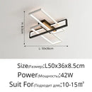Modern black & white led rectangular chandelier art living room light