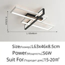 Modern black & white led rectangular chandelier art living room light