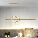 DecorBites™ LED Restaurant Island Pendant - Contemporary Black/Gold Metal Shade with Warm/White Lighting