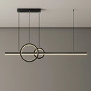 DecorBites™ LED Restaurant Island Pendant - Contemporary Black/Gold Metal Shade with Warm/White Lighting