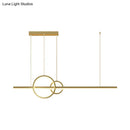 DecorBites™ LED Restaurant Island Pendant - Contemporary Black/Gold Metal Shade with Warm/White Lighting