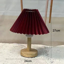 Retro pleated off-white table lamp set of 2 bedroom led light