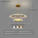 Modern gold tiered led ring ceiling chandelier for living room