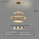 Modern gold tiered led ring ceiling chandelier for living room