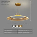 Modern gold tiered led ring ceiling chandelier for living room