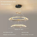 Modern gold tiered led ring ceiling chandelier for living room
