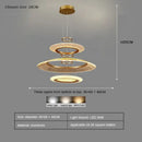 Modern gold tiered led ring ceiling chandelier for living room