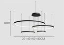 Modern black led ring chandelier living room pendant light