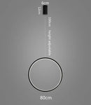 DecorBites™ LED Ring Chandelier: Minimalist Black Circle Pendant Light for Living Room Lighting