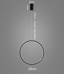 DecorBites™ LED Ring Chandelier: Minimalist Black Circle Pendant Light for Living Room Lighting