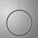 DecorBites™ LED Ring Chandelier: Minimalist Black Circle Pendant Light for Living Room Lighting