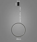 DecorBites™ LED Ring Chandelier: Minimalist Black Circle Pendant Light for Living Room Lighting