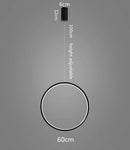 DecorBites™ LED Ring Chandelier: Minimalist Black Circle Pendant Light for Living Room Lighting