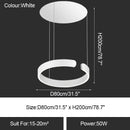 Minimalist gold & white led ring chandelier dining room pendant light