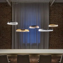 Minimalist gold & white led ring chandelier dining room pendant light
