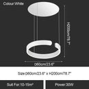Minimalist gold & white led ring chandelier dining room pendant light
