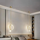 Modern black led ring pendant chandelier for dining room
