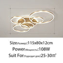Modern gold led rings ceiling chandelier living room lighting
