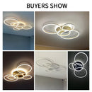 Modern gold led rings ceiling chandelier living room lighting