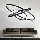Modern matte bronze spiral led rings chandelier for dining room