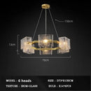 Modern gold led ripples glass cube chandelier for living room