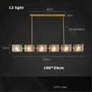 Modern gold led ripples glass cube chandelier for living room