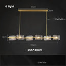 Modern gold led ripples glass cube chandelier for living room