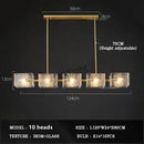 Modern gold led ripples glass cube chandelier for living room
