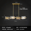 Modern gold led ripples glass cube chandelier for living room