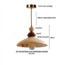 DecorBites™ LED Rose Flower Pendant Lamp Ceramic Wood Nordic Modern Hanging Light