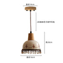 DecorBites™ LED Rose Flower Pendant Lamp Ceramic Wood Nordic Modern Hanging Light
