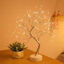 Golden tree fairy light rose leaf lamp – bedroom decoration