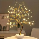 Golden tree fairy light rose leaf lamp – bedroom decoration