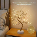 Gold Rose Leaf Fairy Lamp