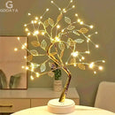 Gold Rose Leaf Fairy Lamp