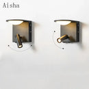 DecorBites™ LED Rotary Square Wall Lamp for Home Bedroom Study with USB Charging