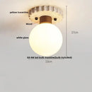 Modern travertine and wood led rotatable ceiling lamp bedroom light