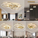 Modern gold led round ceiling chandelier for living room
