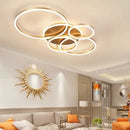 Modern gold led round ceiling chandelier for living room