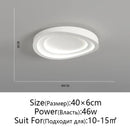 Modern white oval led round ceiling lamp living room remote dimming