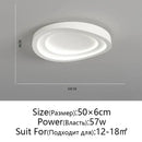 Modern white oval led round ceiling lamp living room remote dimming