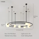 Modern brass and frosted glass led round chandelier living room light